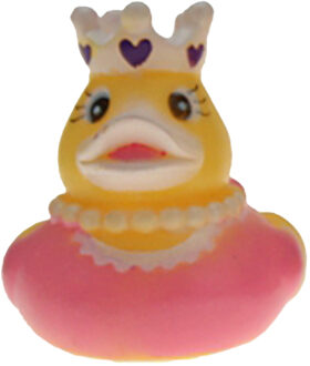 Rubber badeendje prinses - roze - badkamer fun artikelen - size 5 cm - kunststof