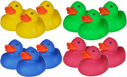 Rubber badeendjes - 12x stuks - badkamer fun artikelen - size 5 cm - kunststof