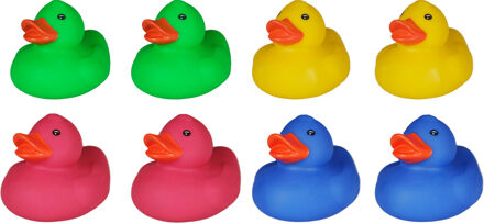 Rubber badeendjes - 8x stuks - badkamer fun artikelen - size 5 cm - kunststof