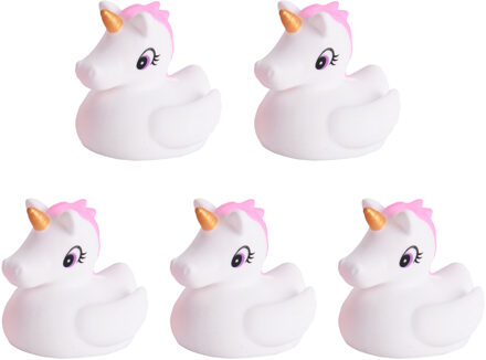 Rubber badeendjes eenhoorns - 10x stuks - wit - badkamer fun artikelen - size 5.5 cm - kunststo
