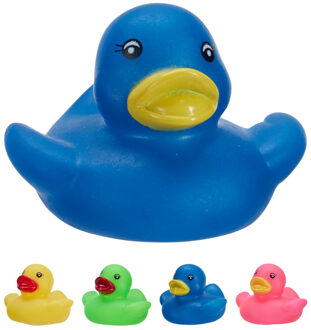 Rubber badeendjes familie - 4x stuks - mix kleuren - badkamer - 5.5 cm