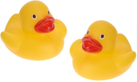 Rubber badeendjes familie - 9x stuks - geel - badkamer fun artikelen - size 5.5 cm - kunststof