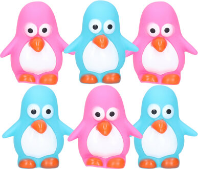 Rubber badeendjes/pinguins - 6x stuks - badkamer fun artikelen - size 6 cm - kunststof