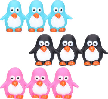 Rubber badeendjes/pinguins - 9x stuks - badkamer fun artikelen - size 6 cm - kunststof