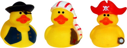 Rubber badeendjes/piraten mix - 6x stuks - badkamer fun artikelen - size 5 cm - kunststof