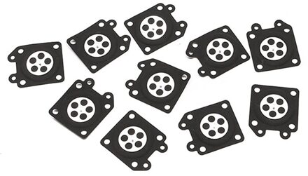 Rubber Carburateur Carb Vervanging Metering Membraan Reparatie 10 Pcs Kettingzaag Voor Walbro 95-526 95-526-9 95-526-9 Zwarte Auto Set