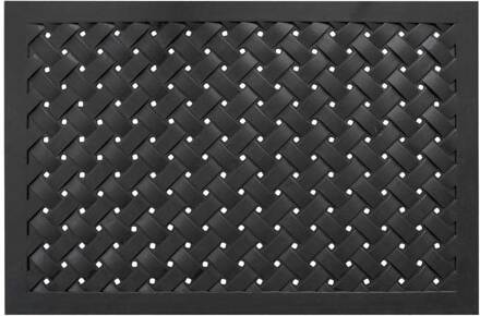 Rubber deurmat Weave - 61 x 91 cm Zwart