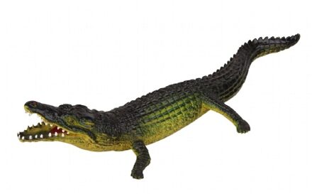 rubber dieren speelfiguren krokodil - groen - van 30 cm