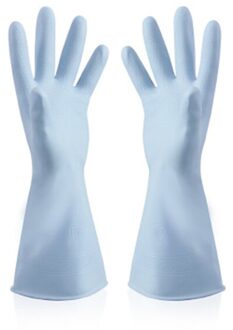Rubber Handschoenen Latex Waterdicht Huishouden Scrub Schoonmaak Handschoenen Antislip Winter Schotel Wassen Kleding Keuken Beschermende Handschoenen blauw / S