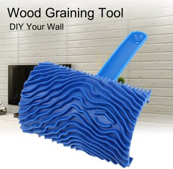 Rubber Hout Korrelen Patroon Muur Schilderen Decoratie DIY Tool Blue 15.5CM x 10CM herbruikbare Gebruiken om versieren elk oppervlak