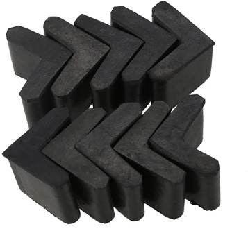 Rubber L Shaped Angle Iron Foot Pads Covers 10 Pcs Black