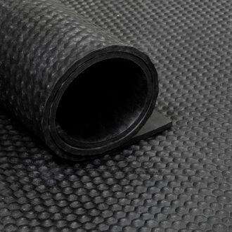 Rubber loper / rubbermat op rol Hamerslag 10mm - Breedte 250 cm - 10 m Zwart