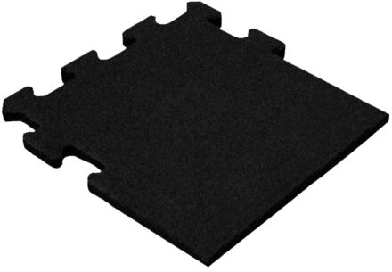 Rubber puzzel tegel 15 mm - 50 x 50 cm - Zwart - Zijstuk