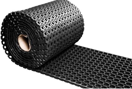 Rubber ringmat op rol - Breedte 50 cm - Rol van 5 meter Zwart