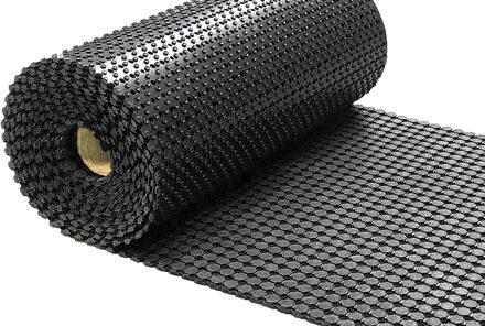 Rubber ringmat op rol - Dikte 10 mm - Breedte 183 cm Zwart