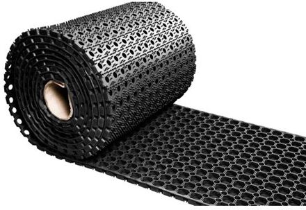 Rubber ringmat op rol - Dikte 23 mm - Breedte 50 cm Zwart