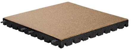 Rubber Tegel Epdm - Beige - 50x50 Cm – 55mm - Incl. Pennen