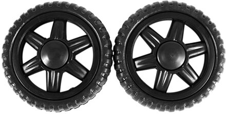 Rubber Wiel Travelling Bagage Winkelwagen-Zwart (2 Stuks)