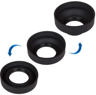 Rubberen Zonnekap 3in1 55mm 5,5 cm Zwart