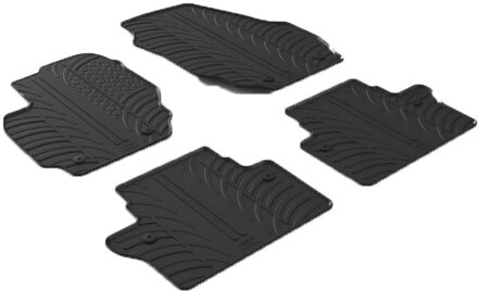 Rubbermatten passend voor Volvo V70/XC70 2007- (T profiel 4-delig + montageclips)