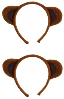 Rubies Beren verkleed oren/oortjes diadeem - 2x - Carnaval dieren pak accessoires - bruin - kind/volwassene