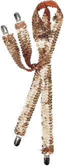Rubies Bretels - goud glitter - unisex/volwassenen - Carnaval verkleed accessoires Goudkleurig