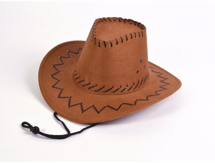 Rubies Bruine leren kinder cowboyhoed - Carnaval verkleed hoed - Verkleedhoofddeksels