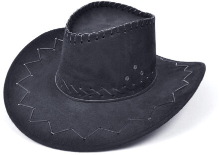 Rubies Carnaval verkleed hoed voor een cowboy - zwart - polyester - heren/dames