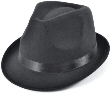 Rubies Carnaval verkleed hoed voor een Maffia/gangster - antraciet - polyester - volwassenen