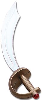 Rubies Carnaval verkleed zwaard - Arabier/Piraat - kunststof - 45 cm - zilver - speelgoed Multi