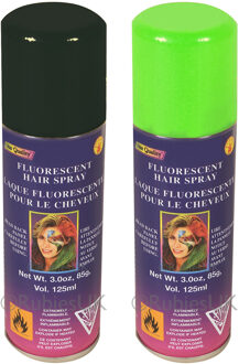Rubies Haarverf/haarspray - 2x - groen/zwart - spuitbus - 125 ml - Carnaval/halloween