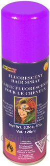 Rubies Haarverf/haarspray - neon paars - spuitbus - 125 ml - Carnaval - waterbasis