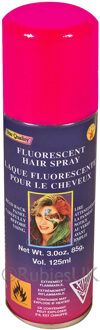 Rubies Haarverf/haarspray - neon rood - spuitbus - 125 ml - Carnaval - waterbasis