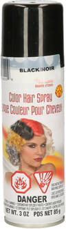 Rubies Haarverf/haarspray - zwart - spuitbus - 125 ml - Carnaval - Verkleedhaarkleuring