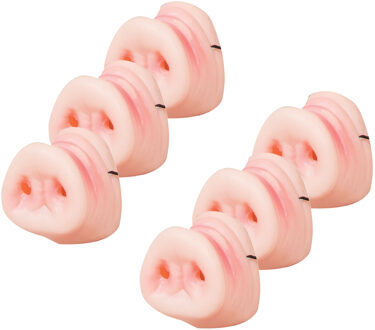 Rubies Nep varkensneus - 6x - roze - pvc - voor volwassenen - Carnaval verkleed accessoires