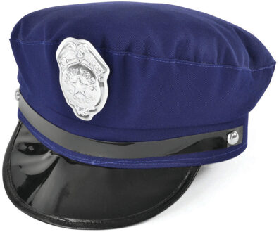 Rubies Politie/agent verkleed helm - blauw - kunststof - voor volwassenen