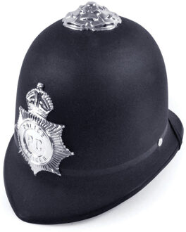 Rubies Politie verkleed helm - zwart - satijnen stof - voor kinderen