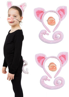 Rubies Verkleed set varken - 2x - oortjes/staart/snuit - roze - voor kinderen