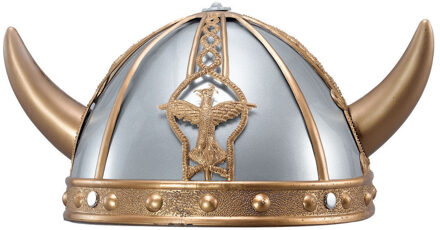 Rubies Viking verkleed helm - grijs/goud - kunststof - voor volwassenen
