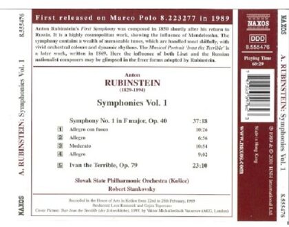 Rubinstein: Symphonies Vol 1 - no 1, Ivan The Terrible / Stankowsky et al