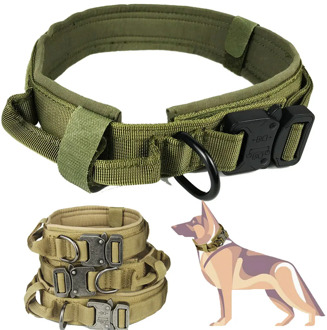 RubRab Tactical Dog Collar Military Nylon Necklace Outdoor Training Dog Collars for Large and Small Dogs Accessories Adjustable