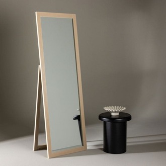 Ruby staande houten spiegel whitewash - 170 x 55 cm Bruin