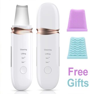 RUBYONLY Ultrasone Huid Scrubber Led Screen Comedondrukker Facial Scrubber Schop Schoon Cavitatie Peeling Facial Lifting wit