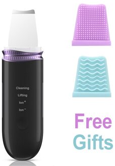 RUBYONLY Ultrasone Huid Scrubber Led Screen Comedondrukker Facial Scrubber Schop Schoon Cavitatie Peeling Facial Lifting zwart