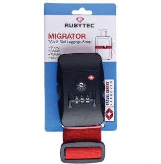 Rubytec Migrator TSA 3 Dial Kofferriem Rood - One size