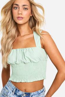 Ruched Wide Strap Corset, Sage - 42