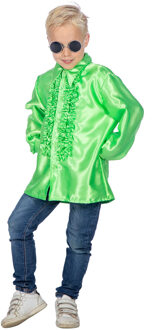 Ruches blouse neon groen kind