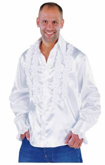 Ruches blouse wit populair Wit - Transparant