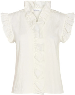 Ruches Top Blouse Wit Co'Couture , White , Dames - Xl,L,M,S