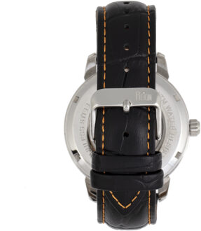 Rudolf automatisch skelet horloge met leren band Oranje - One Size